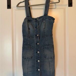 American Eagle Outfitters Blue Denim Button-Front Mini Dress